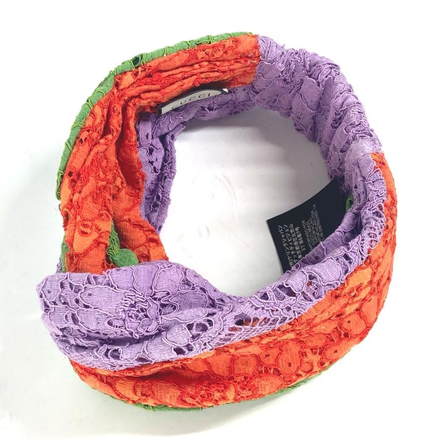 GUCCI 499711 Lace Flower Turban Headband Hair Accessory Hairband Rayon Women\'s GUCCI 499711 Lace Flower Turban Headband Hair Accessory  main image 2