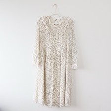 Madewell Smocked Ruffle Shoulder Midi Dress Inkbrush Dots Small