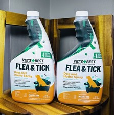 2x Vet's Best Flea and Tick Home Spray Flea Treatment for Dogs/Cats 32oz.
