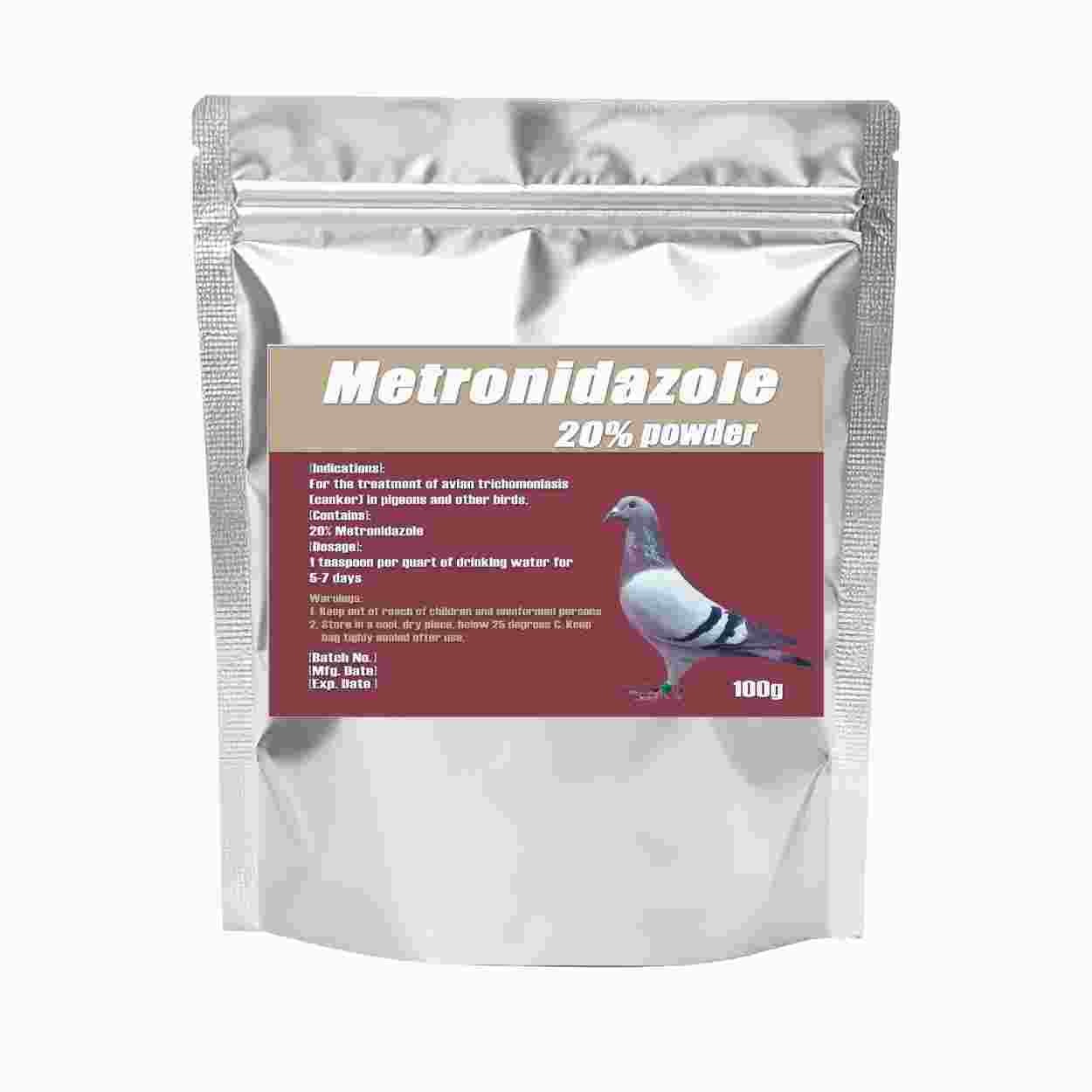 Metro 20% Powder For Canker Treatment in Pigeons and Birds 100 grams Bag
