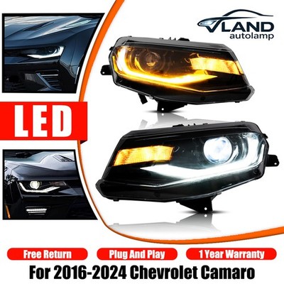 VLAND For 2016-2024 Chevy Camaro LED Projector Headlights W/Sequential Signals
