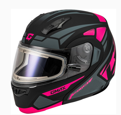 Md-04s Sector Snow Helmet W/ Elec Shield Matte Black/pink M