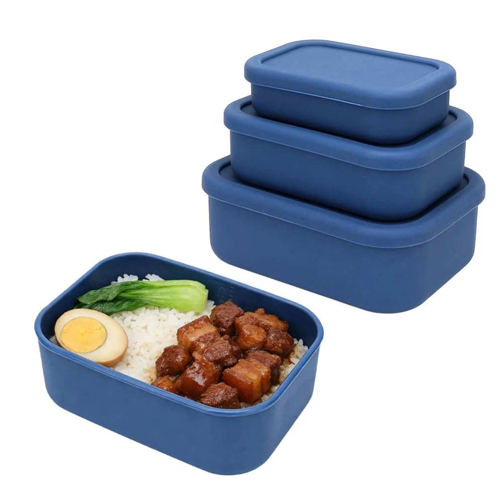 Set of 3 Rectangular Silicone Food Storage Containers with Lids - Hard-Shell ...
Opens in a new wind