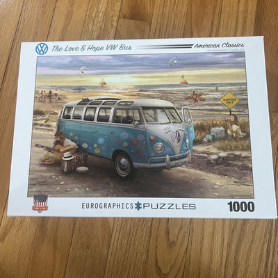VW 1963 T1 Samba Bus Puzzle-Love & Hope Bus-1,00 Pieces-Free Shipping