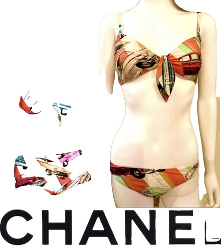 Auth CHANEL Pink Gingham Bikini | eBay