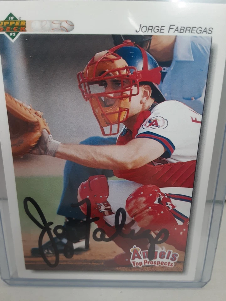 Angels Jorge Fabregas Signed Autographed 1992 Upper Deck Angels rookie - Image 2 of 4