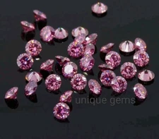1 Ct  Fancy Pink VVS1 Diamond 1.50mm Round Cut loose Gemstone 60 pcs