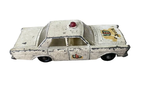 1965 Lesney Matchbox Series No. 55/59 Ford Galaxie White Police Chief Car VTG
