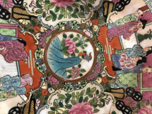 Plato chino antiguo de Qianlong del siglo XIX. Muy antiguo e intrincado. Raro - Imagen 5 de 8