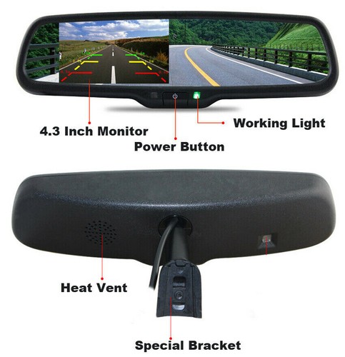 4.3" Mirror Monitor No1 Bracket Rear View Reversing Camera For Toyota Jeep Ford - Picture 2 of 24