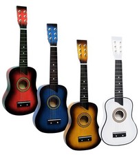 Kindergitarre-vers. Farben + Ersatzsaite+ Pik-sunburst,blau,weiß-grau,rot! 1/16