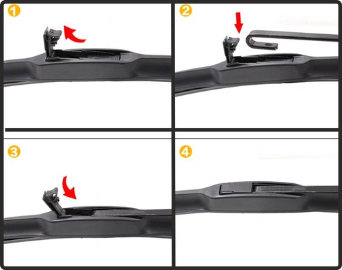 Front & Rear Windscreen Wiper Blades FOR CHRYSLER PT Cruiser Hatchback 2000>2008 - Picture 4 of 5
