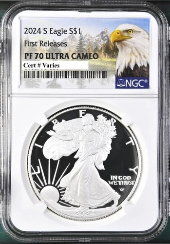 2024 s proof silver eagle ngc pf 70 uc first releases mtn label