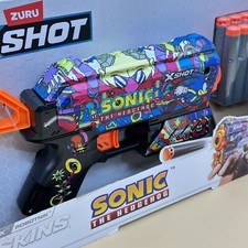 NEW Sonic The Hedgehog Zuru X Shot Skins Flux Mega Blaster 8 Darts Sega