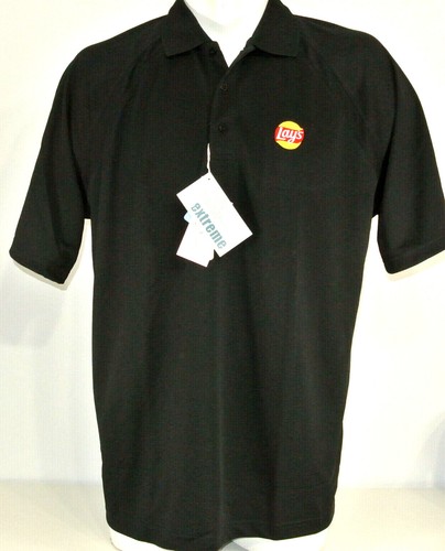 LAY S Frito Lay Potato Chips Employee Uniform Polo Shirt Black Size XL 