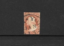 US Scott #10A orange-brown Type II, 3 cent Washington w/town/date cancel, VG