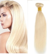 Platinum Blonde 60 Highest Quality Straight One Bundle Sew In Human Hair