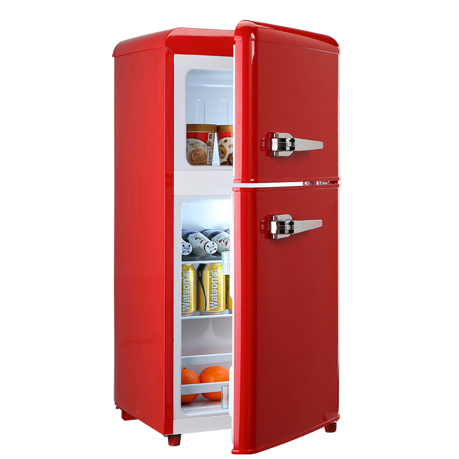3.5Cu.Ft Mini Compact Refrigerator 2 Door 7 Level Thermostat Removable Shelves