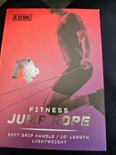 EDX Fitness Jump Rope  10" Length Lightweight Soft Grip, Black