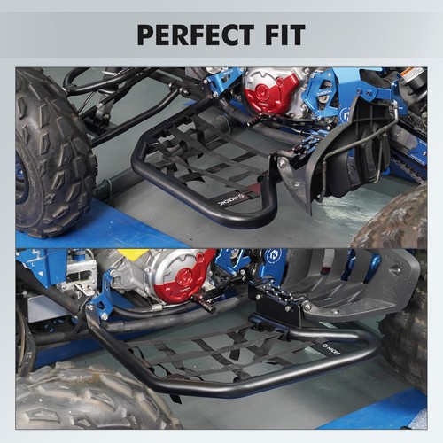 For YAMAHA RAPTOR 700 ATV Foot Peg Nerf Bars Heel Guards With Webbing 2006-2024 - Picture 2 of 9