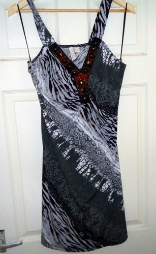 BLACK Body Flirt Boutique Party Dress: STONES at NECK: M (EUR 40/42) Fits 12-14