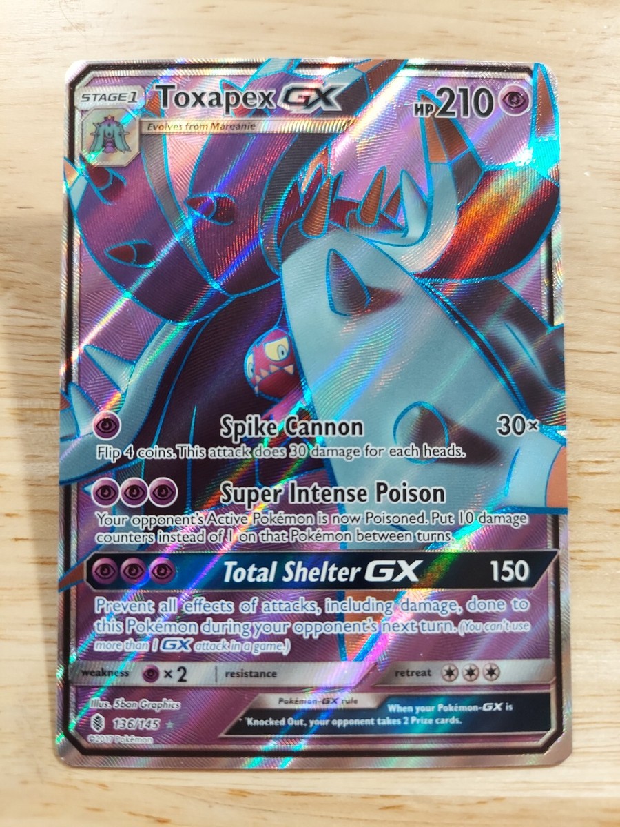 Toxapex GX 136/145 Guardians Rising NM Full Art Ultra Rare Pokemon