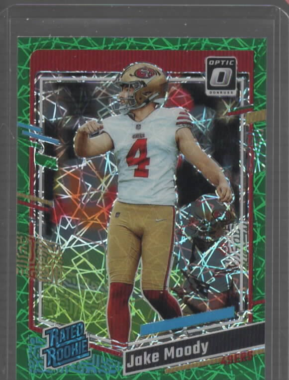 2023 Panini DOnruss Optic #289 Jake Moody Rated Rookie Green Velocity