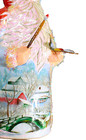 PATRICIA BREEN Glass Santa Christmas Ornament MADE IN POLAND AIC Monet Tribute — photo 3