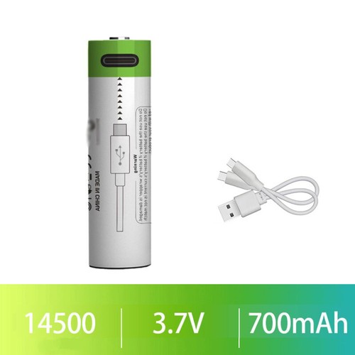 Batteria ricaricabile agli ioni di litio caricabatterie USB 700mAh 14500 3,7 V tipo C di alta qualità - Foto 1 di 7