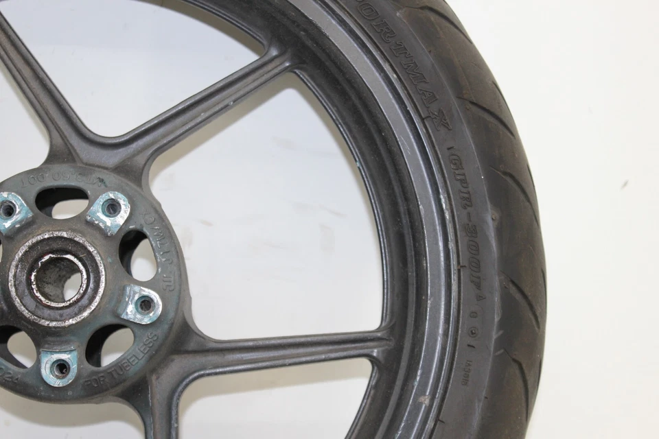 Llanta delantera Kawasaki Ninja ZX6R ZX600R 2007-2012 OEM con neumático F-0024 Foto 4 de 4