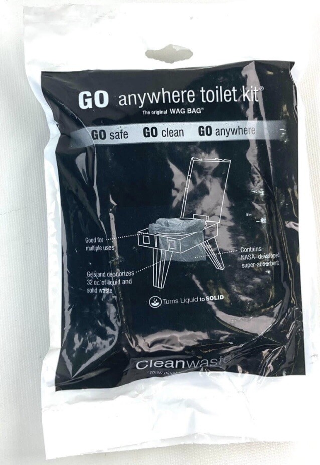 Kit de inodoro Cleanwaste Go Anywhere (paquete de 100) - Camping, bolsa de vagón militar