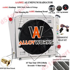 3 Row Aluminum Radiator Shroud Fan Relay For Ford 66-77 Bronco 289 302 5.0l V8 3 Row Aluminum Radiator Shroud Fan Relay For Ford 66-77 Bronco 289 302 5.0l V8