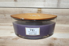 Image of WoodWick AMETHYST & AMBER Large Glass Ellipse Candle 16oz 453.6g NEW
