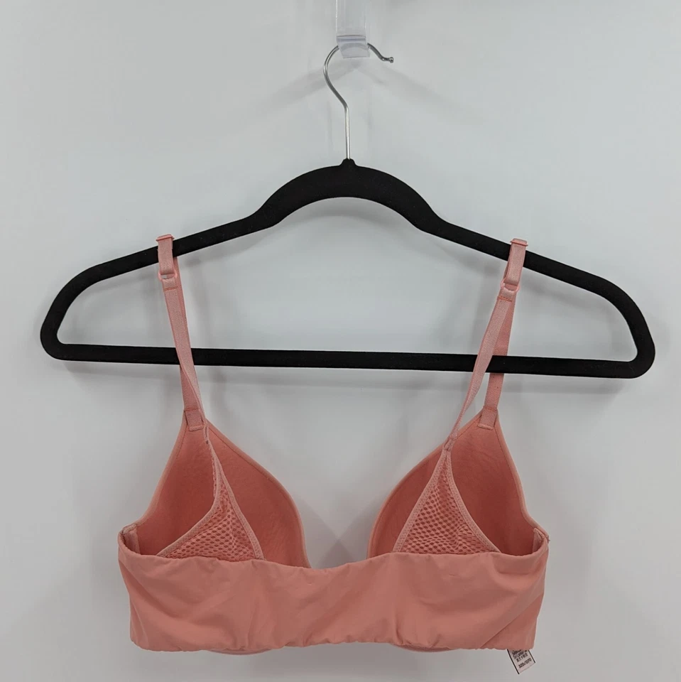 Victoria's Secret Sujetador 32D Melocotón Camiseta Ligeramente Forrada Demi Racerback-LEER Foto 2 de 4
