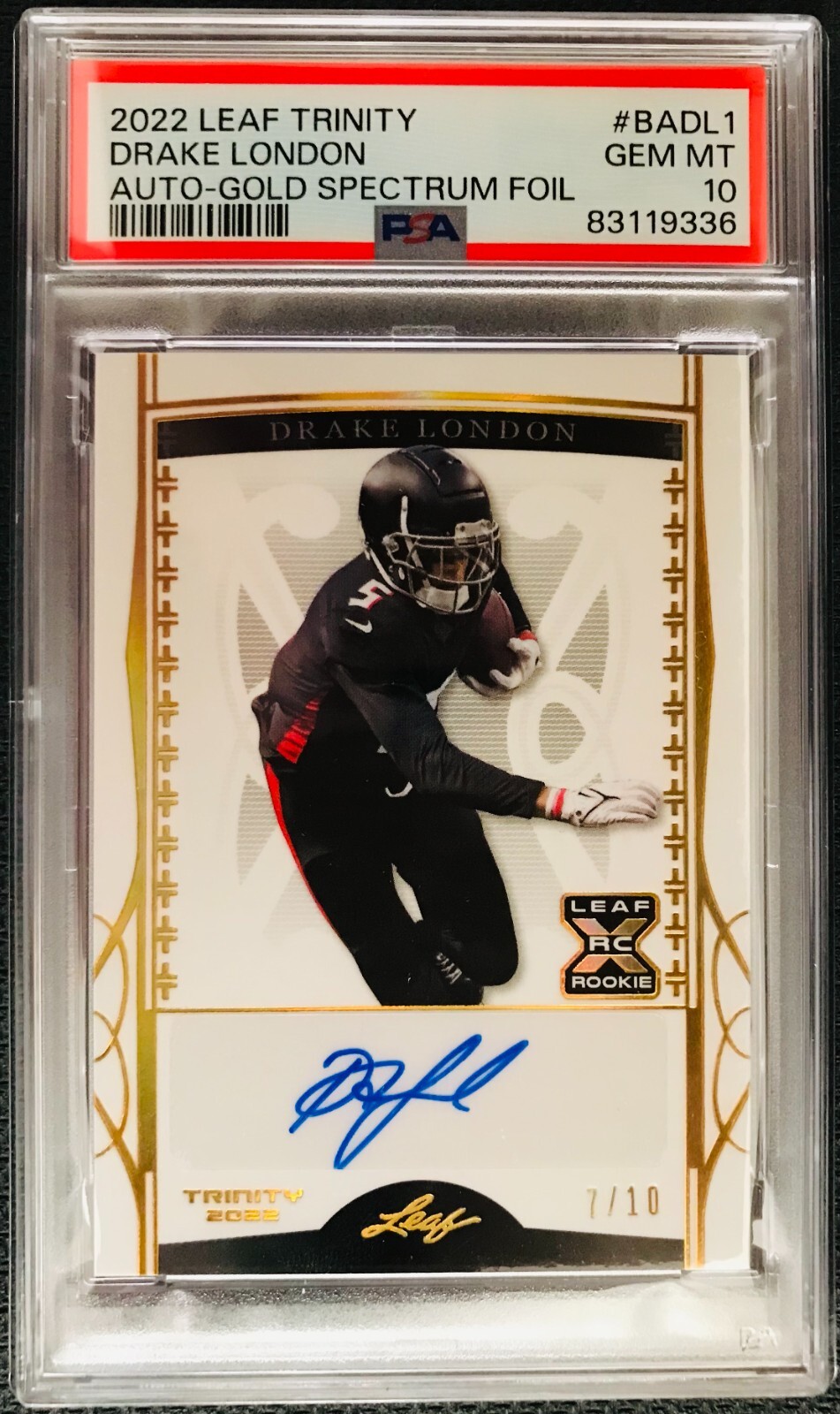 Drake London Leaf Trinity Autographs #BADL1 Gold Foil