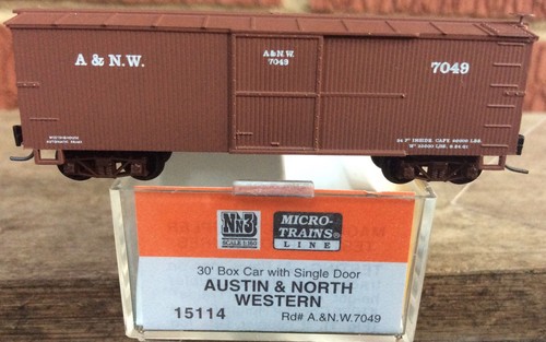 Micro Trenes MTL Nn3 Calibre 15114 AUSTIN & NORTH WESTERN 30' Box Car A&NW 7049 | Zustand: New