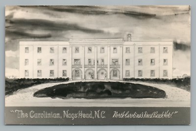 The Carolinian Hotel NAGS HEAD Rare RPPC Outer Banks  Photo  Vintage Beach 1950s