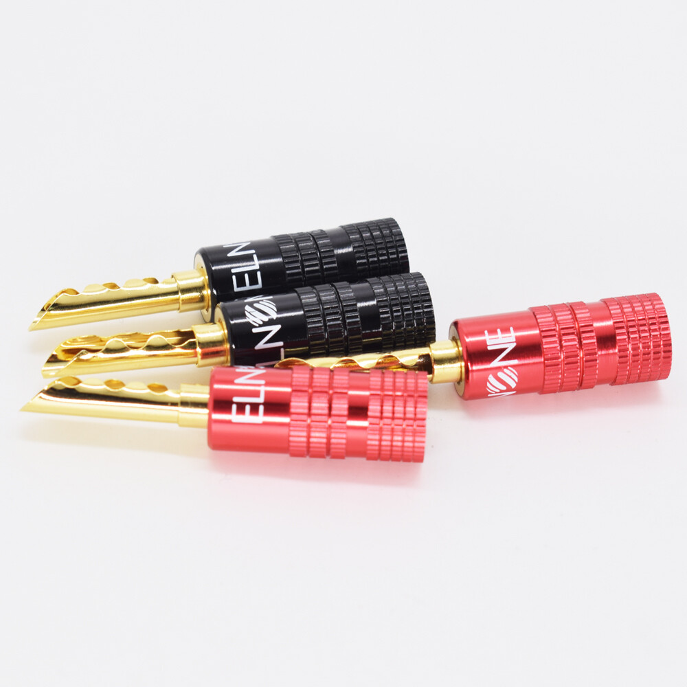 12pairs ELNONE Gold Plated Audio BFA Banana Plug Speaker Cable Hi-Fi Connectors