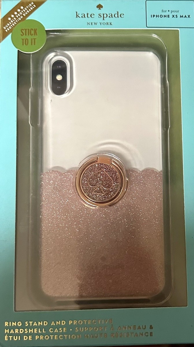 kate spade New York-Hardshell Case +Ring for Apple iPhone XS Max Rose  Gold/clear