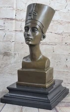 Aldo Vitaleh Italian Artist Nefertiti  Handcrafted Bronze Sculpture Home Decor