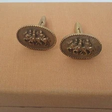 Vintage Scripto Lights & Links Roman Emperor Spartan Soldiers Cufflinks