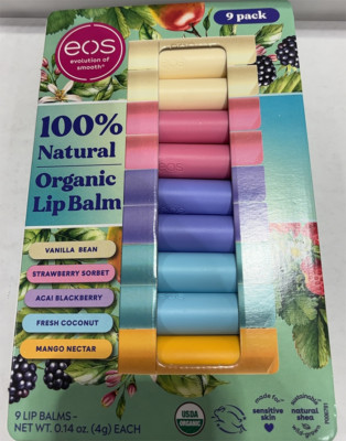 EOS 100% Natural Organic Lip Balm-9 Pack