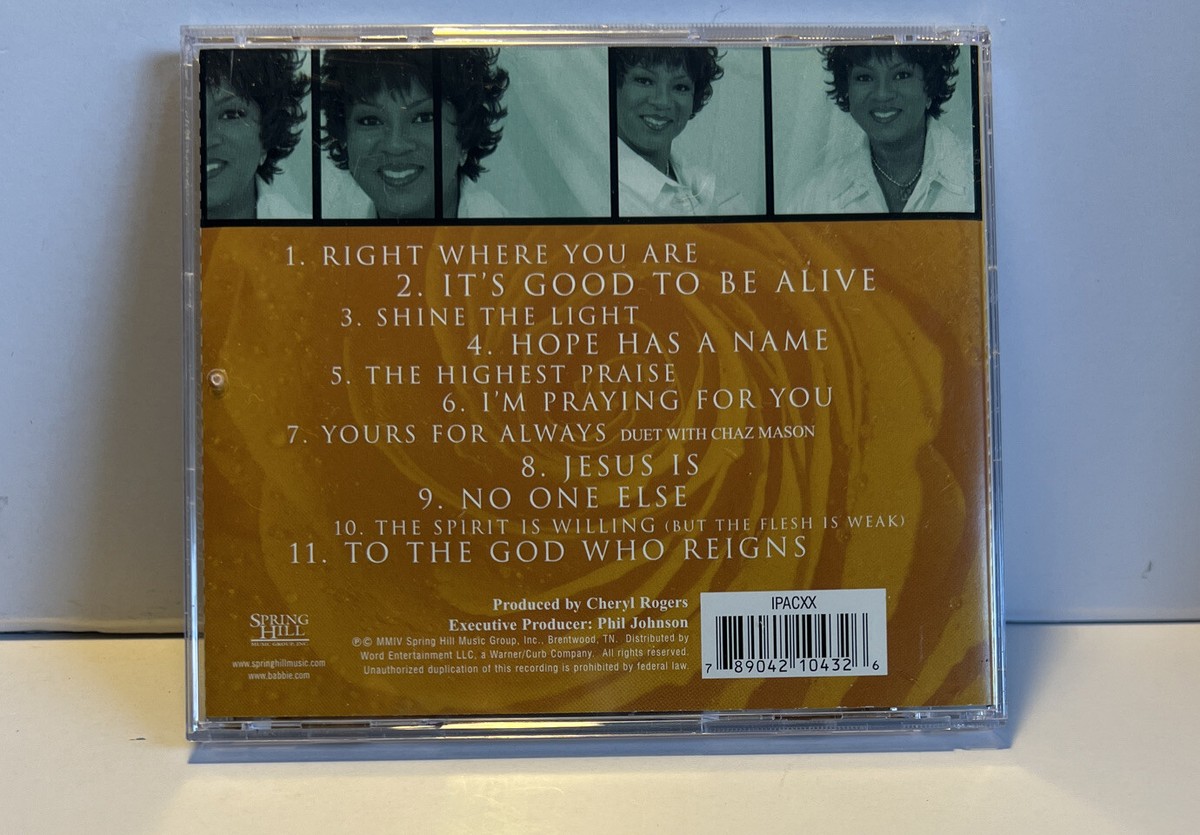 Babbie Mason- Right Where You Are Gospel Music Cd Spring