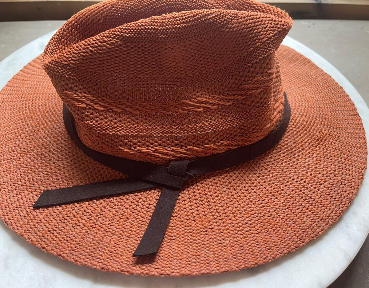 TREASURE & BOND Wide Brim Braided Sun Hat Dark Orange NWT | eBay display picture 1