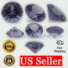 Loose Round Cut Alexandrite CZ Stone Single Purple Cubic Zirconia Birthstone