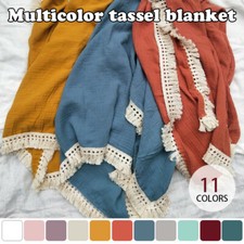 Multi Newborn Swaddle Wrap Blanket Tassel Baby Receiving Blanket Sleeping