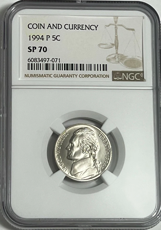 1994 P NGC SP70 Matte Proof Finish Jefferson Nickel Coin & Currency Set White Lb - Image 3 of 3