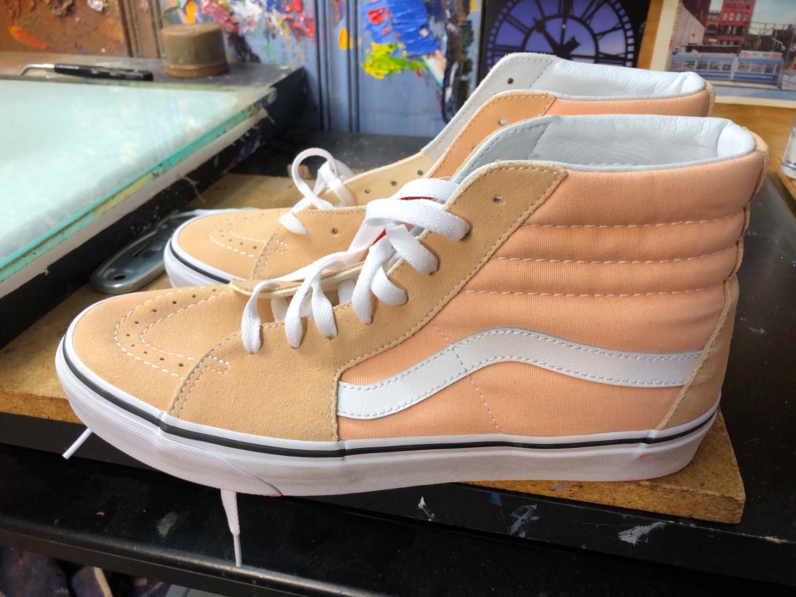 bleached vans sk8 hi