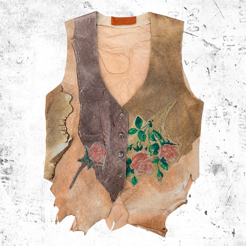 Roberto Cavalli Archive Leather Patchwork Vest - Hand Painted Rose Applique