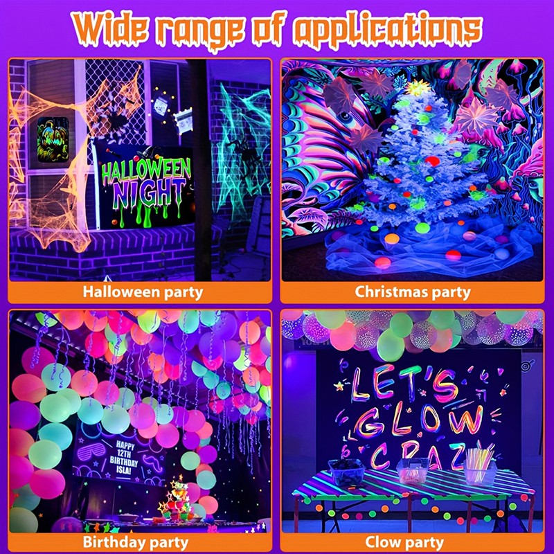 100W UV Black Light Bar LED Floodlight Stage Blacklight Party DJ Club Halloween